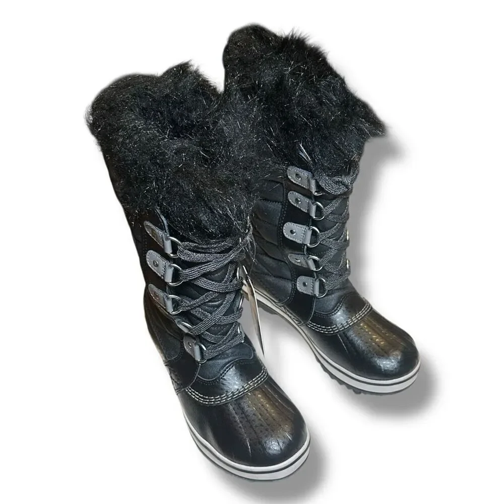 SOREL Insulated Tofino II Waterproof Faux Fur Winter Snow Boots Youth Big Kids S